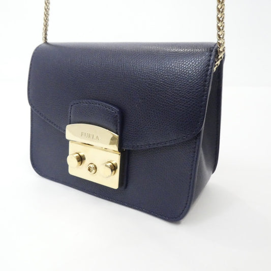 【中古】Furla | フルラ METROPOLIS MINI CROSSBODY ショルダーバッグ ネイビー