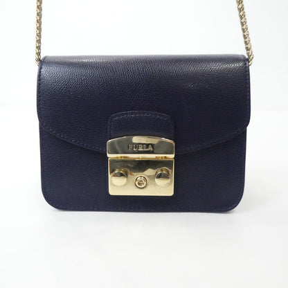 【中古】Furla | フルラ METROPOLIS MINI CROSSBODY ショルダーバッグ ネイビー