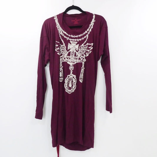 【中古】Vivienne Westwood Red Label | ヴィヴィアンウエストウッド レッドレーベル オーブプリントロングカットソー ワンピース 16-03-532002 サイズ：2