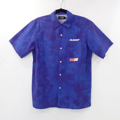 【中古】X-LARGE | エクストララージ S/S YUYUHAKUSHO OPEN COLLAR SHIRT 半袖シャツ 01192412-1906 ×幽遊白書 年式:2019S/S ブルー サイズ：S