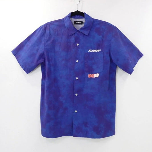 【中古】X-LARGE | エクストララージ S/S YUYUHAKUSHO OPEN COLLAR SHIRT 半袖シャツ 01192412-1906 ×幽遊白書 年式:2019S/S ブルー サイズ：S