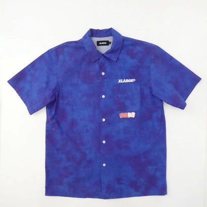 【中古】X-LARGE | エクストララージ S/S YUYUHAKUSHO OPEN COLLAR SHIRT 半袖シャツ 01192412-1906 ×幽遊白書 年式:2019S/S ブルー サイズ：S