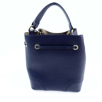【中古】Furla | フルラ STACY MINI DRAWSTRING ハンドバッグ ネイビー