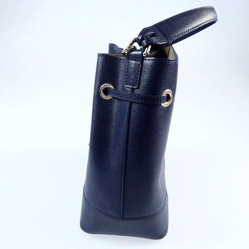 【中古】Furla | フルラ STACY MINI DRAWSTRING ハンドバッグ ネイビー