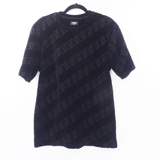 【中古】FENDI | フェンディ ブラックピケFFロゴ 半袖Ｔシャツ FY0936 AHCA ブラック サイズ：S