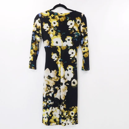 【中古】RALPH LAUREN | ラルフローレン 花柄カシュクール ドレス ブラック サイズ：2