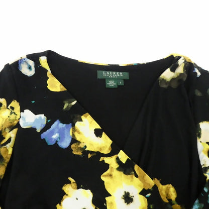 【中古】RALPH LAUREN | ラルフローレン 花柄カシュクール ドレス ブラック サイズ：2