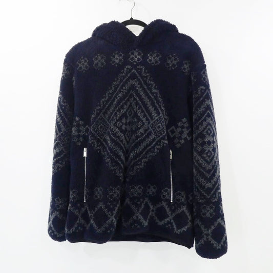 【中古】Seagreen | シーグリーン NATIVE PATTERN BLEACH FLEECE パーカー MSEA22A4148-L ネイビー サイズ：2