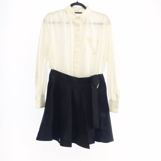 【中古】Sacai | サカイ プリーツスカートドッキング ワンピース 22-06036 ホワイト サイズ：2