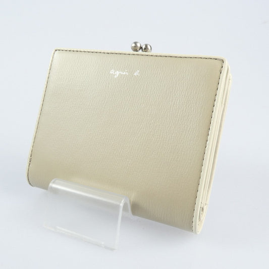 【中古】agnes b. | アニエスベー 二つ折り財布 EW04B-02 ベージュ