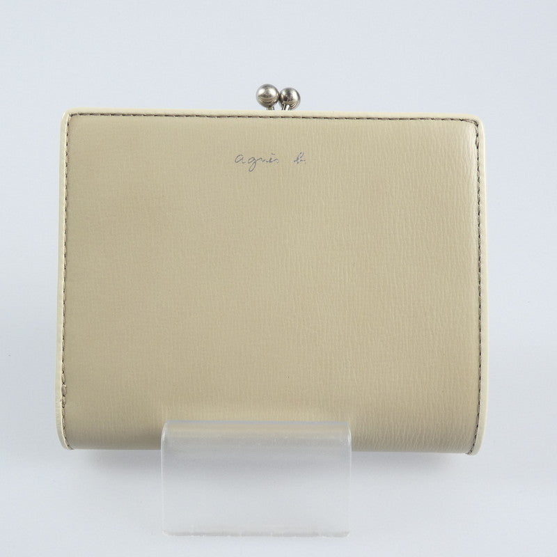 【中古】agnes b. | アニエスベー 二つ折り財布 EW04B-02 ベージュ