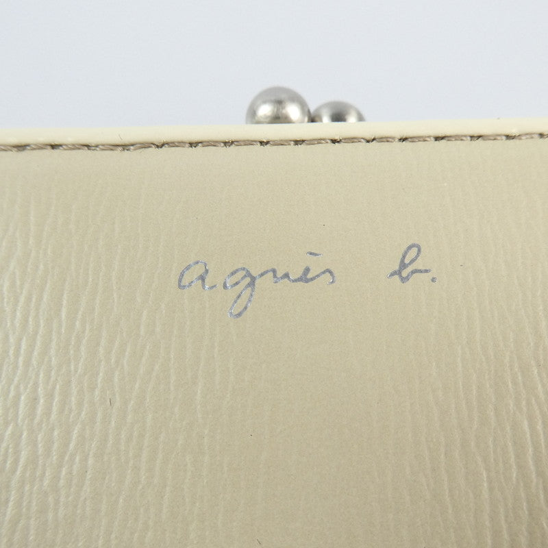 【中古】agnes b. | アニエスベー 二つ折り財布 EW04B-02 ベージュ