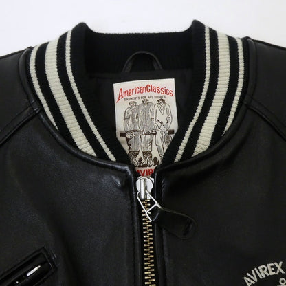 【中古】AVIREX | アヴィレックス VARSITY JACKET レザー 6181032 ブラック サイズ：L