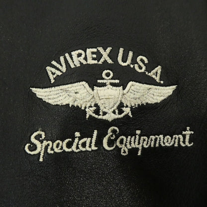 【中古】AVIREX | アヴィレックス VARSITY JACKET レザー 6181032 ブラック サイズ：L