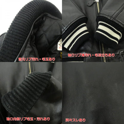 【中古】AVIREX | アヴィレックス VARSITY JACKET レザー 6181032 ブラック サイズ：L