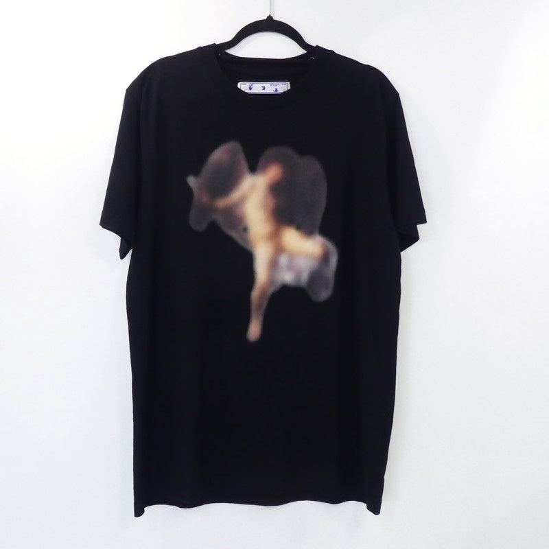 【中古】OFF-WHITE | オフホワイト BLURRED CARAVAGGIO S/S OVER TEE 半袖Ｔシャツ OMAA027F20FAB018 ブラック サイズ：L
