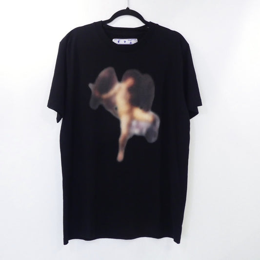 【中古】OFF-WHITE | オフホワイト BLURRED CARAVAGGIO S/S OVER TEE 半袖Ｔシャツ OMAA027F20FAB018 ブラック サイズ：L