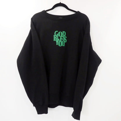 【中古】EXAMPLE | イグザンプル GOD BLESS YOU CREWNECK スウェット ブラック サイズ：XXL