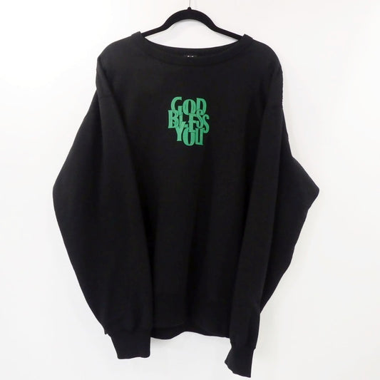 【中古】EXAMPLE | イグザンプル GOD BLESS YOU CREWNECK スウェット ブラック サイズ：XXL