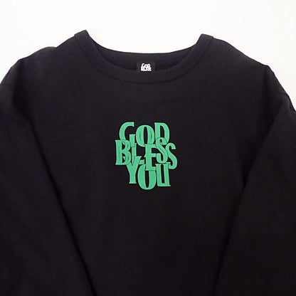 【中古】EXAMPLE | イグザンプル GOD BLESS YOU CREWNECK スウェット ブラック サイズ：XXL
