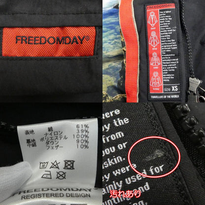 【中古】FREEDOMDAY | フリーダムデイ NEW CAMPIGLIO ダウンジャケット IFRM6145S600 RD ブラック サイズ：XS