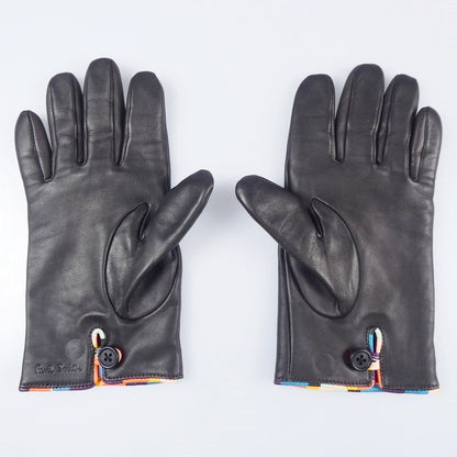 【中古】Paul Smith | ポール・スミス アーティストストライプパイピングレザーグローブ 手袋 220750 ブラウン