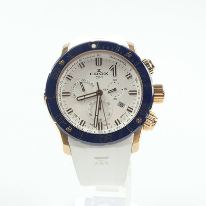 【中古】EDOX | エドックス クロノオフショア1クロノグラフスペシャルエディション 腕時計 10221-37RBU75-BIR7 ホワイト