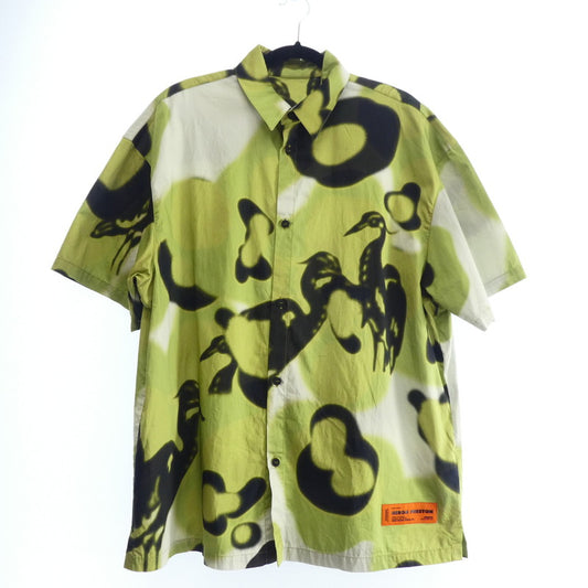 【中古】HERON PRESTON | ヘロンプレストン BOWLING SHIRT ‘GREEN’ 半袖シャツ HMGA027F21FAB001 サイズ：L