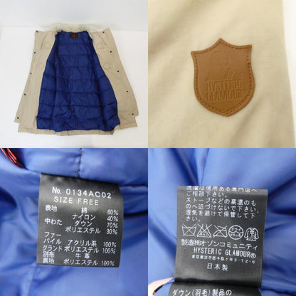 【中古】HYSTERIC GLAMOUR | ヒステリックグラマー ダウンジャケット 0134AC02 ベージュ
