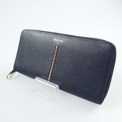 【中古】Paul Smith | ポール・スミス インセットマルチストライプ 長財布 PSC797 ネイビー
