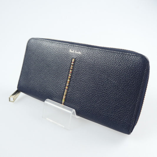 【中古】Paul Smith | ポール・スミス インセットマルチストライプ 長財布 PSC797 ネイビー