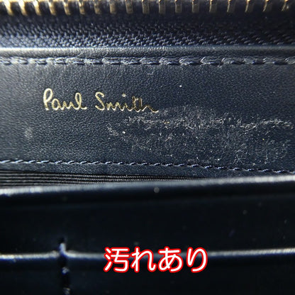 【中古】Paul Smith | ポール・スミス インセットマルチストライプ 長財布 PSC797 ネイビー