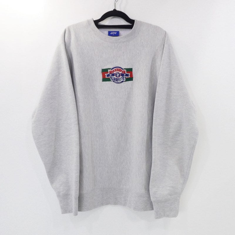 【中古】Lafayette | ラファイエット LF CHAMPION EMBLEM LOGO CREWNECK SWEATSHIRT スウェット グレー サイズ：XL