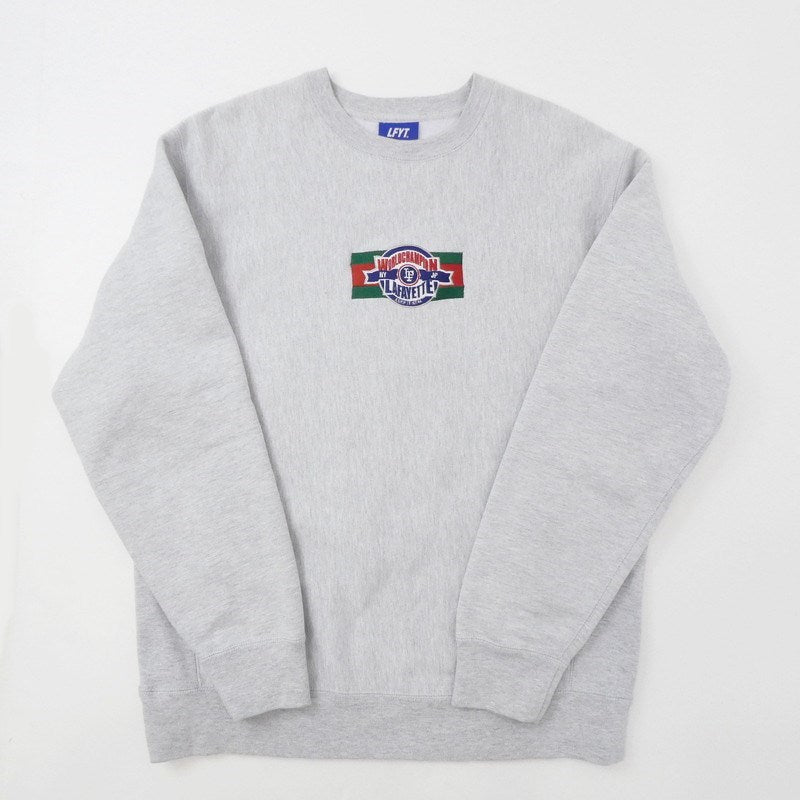 【中古】Lafayette | ラファイエット LF CHAMPION EMBLEM LOGO CREWNECK SWEATSHIRT スウェット グレー サイズ：XL
