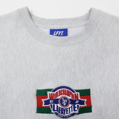 【中古】Lafayette | ラファイエット LF CHAMPION EMBLEM LOGO CREWNECK SWEATSHIRT スウェット グレー サイズ：XL