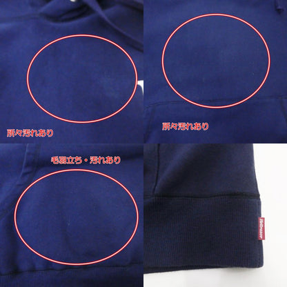 【中古】HELLRAZOR | ヘルレーザー NEW WORLD EMBROIDERED? パーカー ネイビー サイズ：XL
