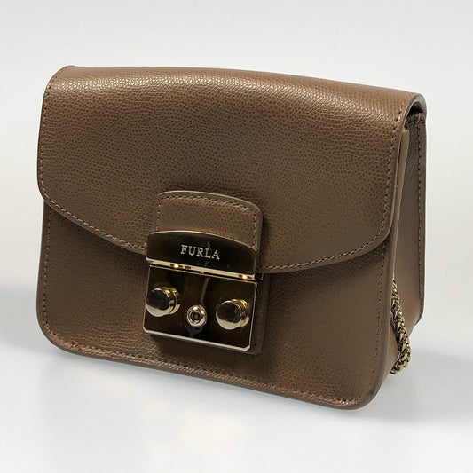 【中古】Furla | フルラ METROPOLIS MINI CROSSBODY ショルダーバッグ 00820671 ブラウン