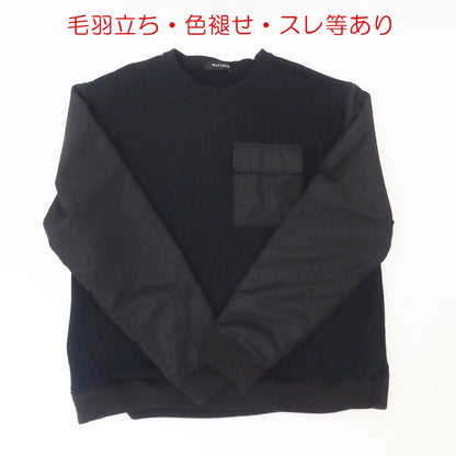 【中古】 BOMBER SLEEVE CREW スウェット ブラック サイズ：L