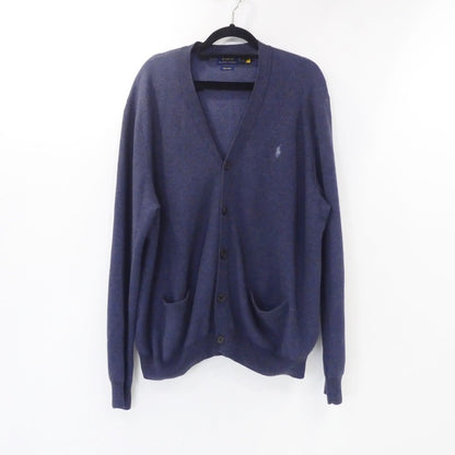 【中古】POLO RALPH LAUREN | ポロ・ラルフローレン Vネック カーディガン ネイビー サイズ：XXL