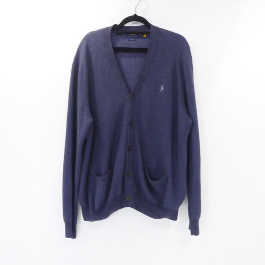 【中古】POLO RALPH LAUREN | ポロ・ラルフローレン Vネック カーディガン ネイビー サイズ：XXL
