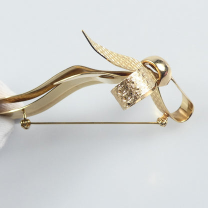 【中古】Christian Dior | クリスチャンディオール カナージュリボン ブローチ