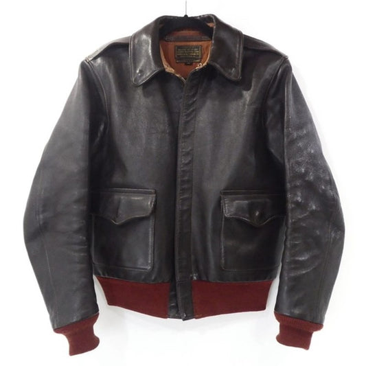 【中古】THE FEW | フュー　フゥーヒュー A-2 ROUGHWEAR レザー W535 AC28860 ブラウン サイズ：36