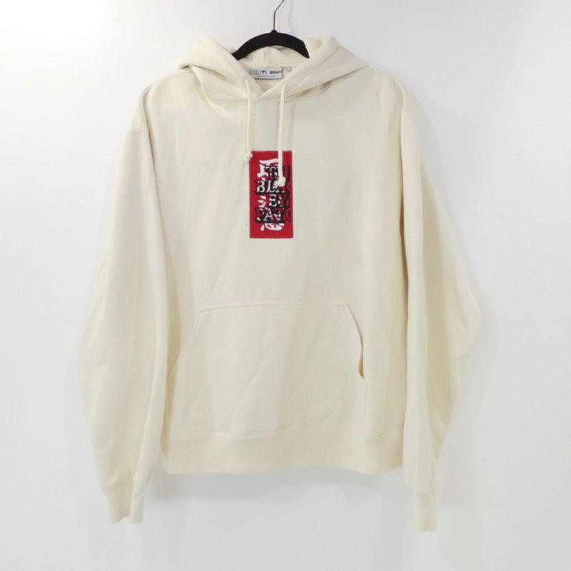 【中古】BlackEyePatch | ブラックアイパッチ HANDLE WITH CARE LABEL HOODIE パーカー BEPFW21TP26 ベージュ サイズ：M