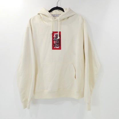 【中古】BlackEyePatch | ブラックアイパッチ HANDLE WITH CARE LABEL HOODIE パーカー BEPFW21TP26 ベージュ サイズ：M