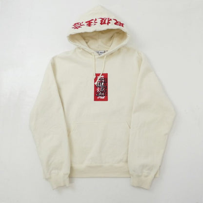 【中古】BlackEyePatch | ブラックアイパッチ HANDLE WITH CARE LABEL HOODIE パーカー BEPFW21TP26 ベージュ サイズ：M