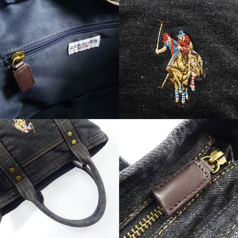 【中古】U.S.POLO ASSN. | ユーエスポロアッスン Washed Cotton Tote bag トートバッグ USPA-2642 ブラック