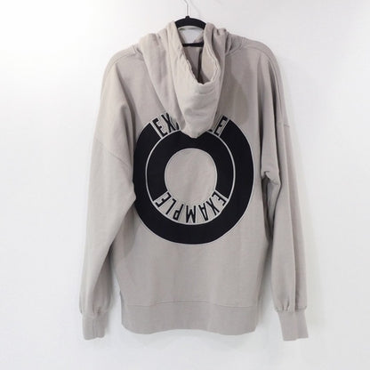 【中古】EXAMPLE | イグザンプル ROUND LOGO HOODIE パーカー グレー サイズ：L