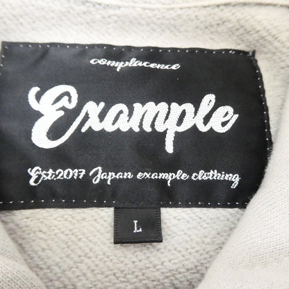 【中古】EXAMPLE | イグザンプル ROUND LOGO HOODIE パーカー グレー サイズ：L