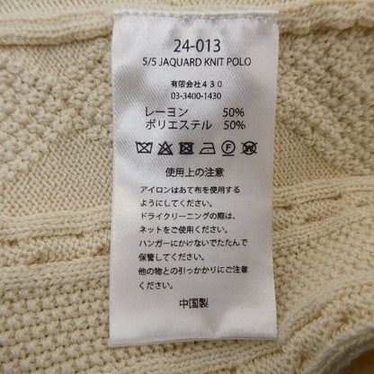 【中古】430 - FOURTHIRTY - | フォーサーティー S/S JAQUARD KNIT POLO ポロシャツ 24-013 ベージュ サイズ：1