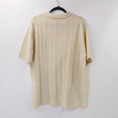 【中古】430 - FOURTHIRTY - | フォーサーティー S/S JAQUARD KNIT POLO ポロシャツ 24-013 ベージュ サイズ：1